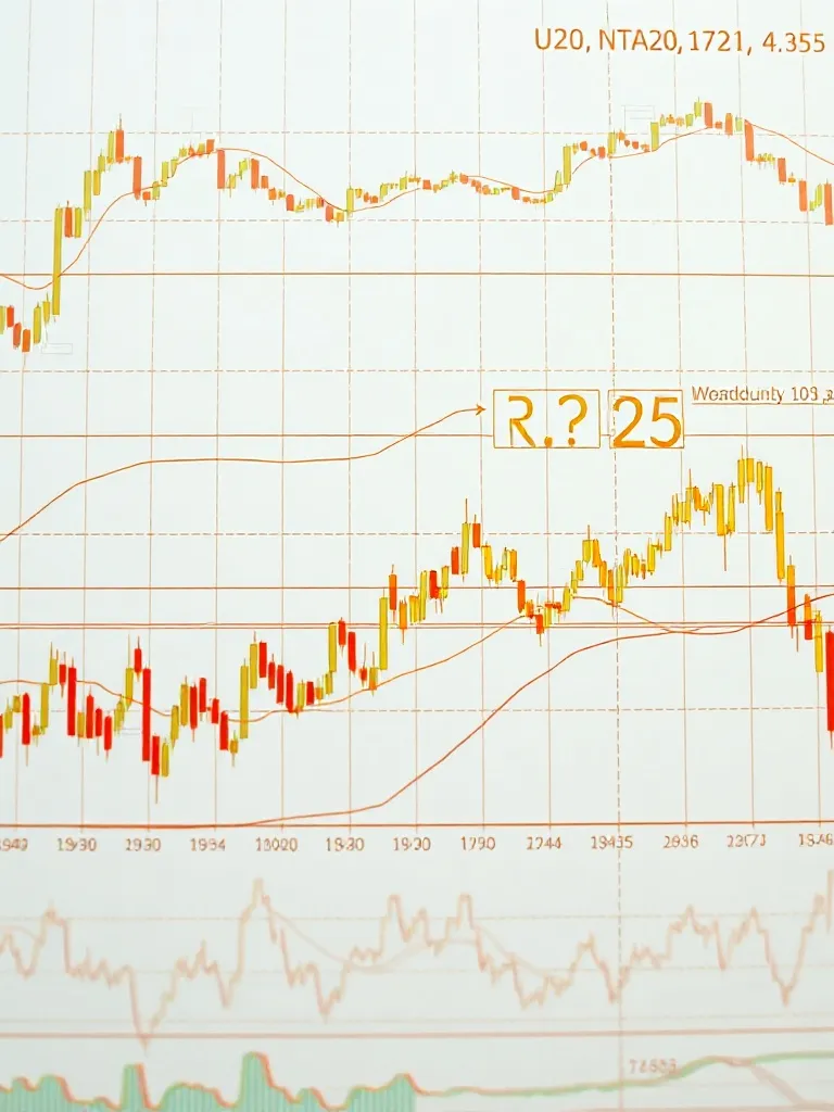 Abstract technical drawing of financial charts and bond mark