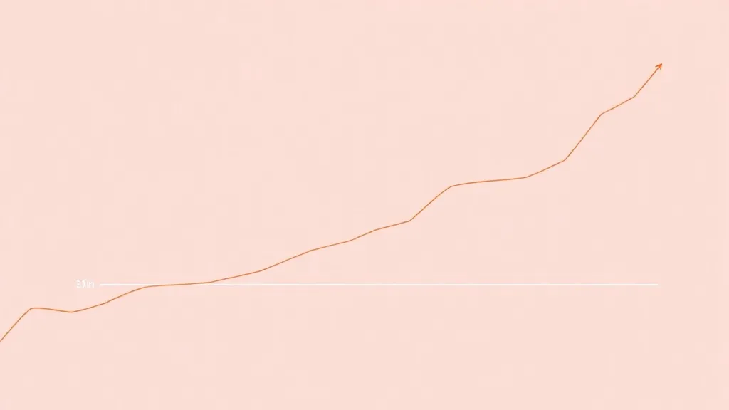 A technical financial chart showing a steady growth line wit