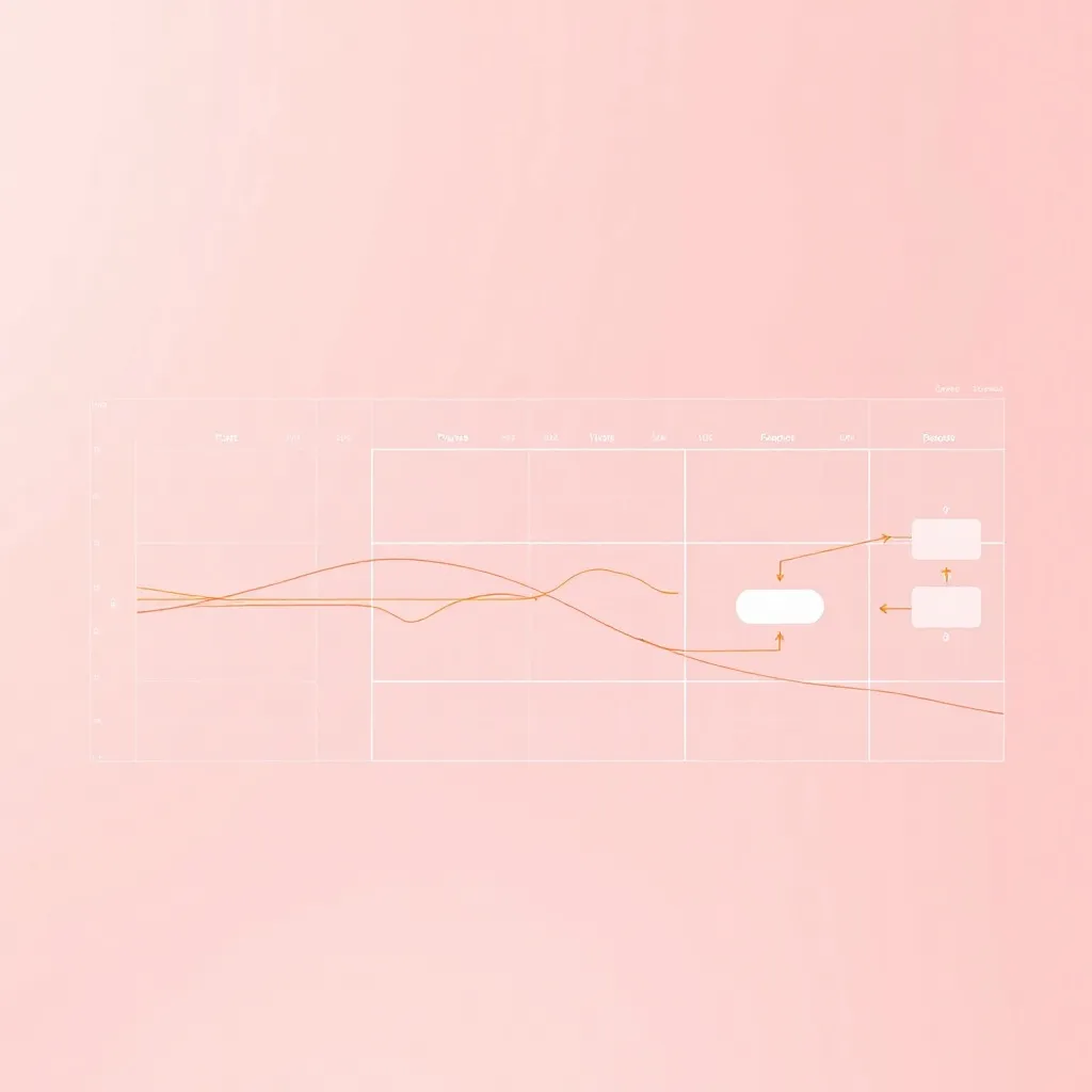 Abstract technical blueprint of a financial flow chart, mini